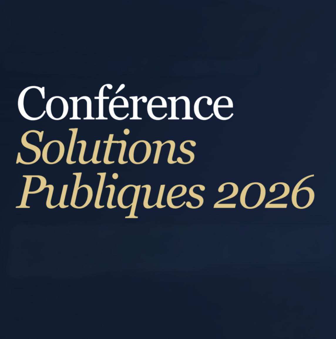 Conférence Solutions Publiques 2026