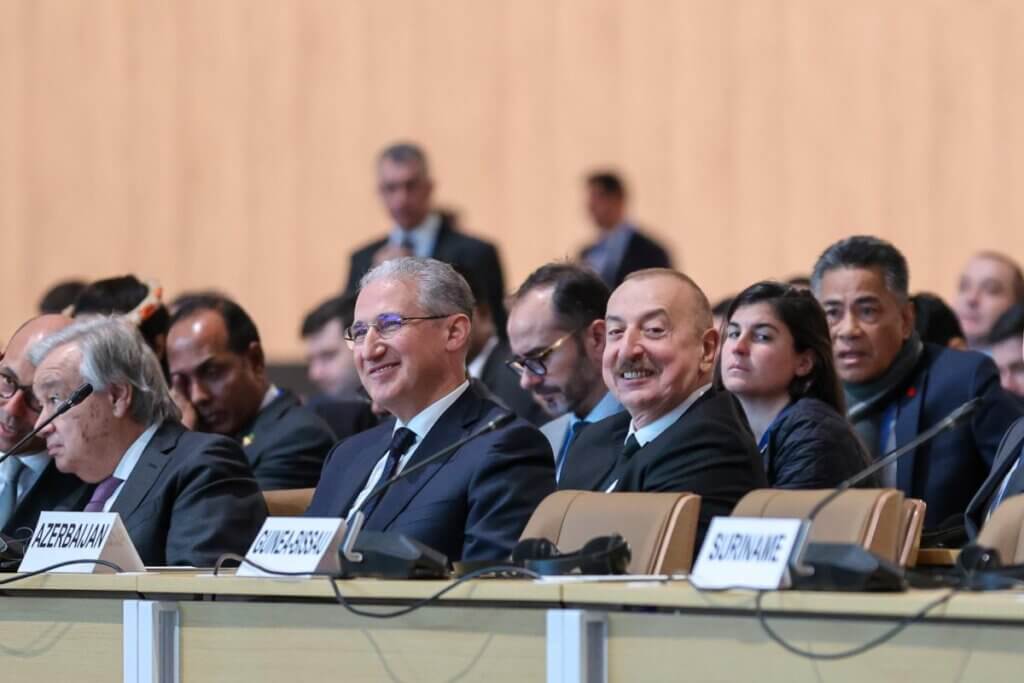 COP 29 President Mukhtar Babayev, with Ilham Aliyev, President of Azerbaijan
