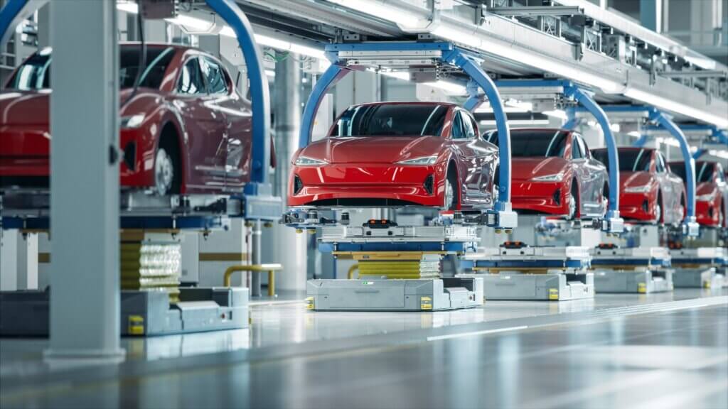 Ev,Production,Line,On,Advanced,Automated,Smart,Factory.,High,Performance